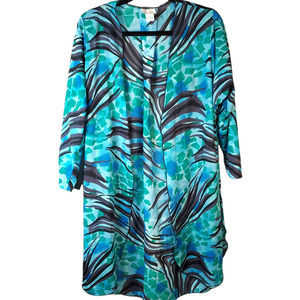 Vintage Carol Wior 3/4 Sleeve Kimono Top Flowing Blouse Size Medium